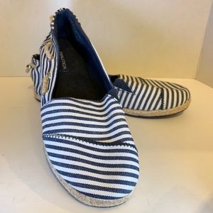 Nautica Espadrille Slip-ons Flats Navy Blue/white